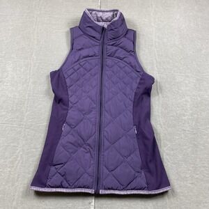 Lululemon Vest Womens 6 Purple Fluff Off Full Zip Goose Down Coat Athleisure